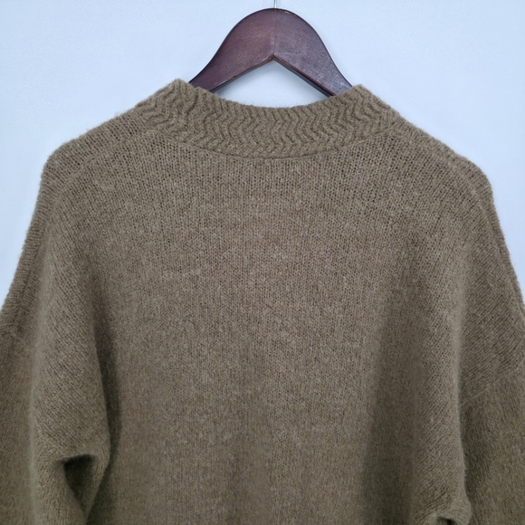 Jenni Kayne Alpaca Wool Blend Long Cardigan Sweater Camel Button Quiet Luxury Sm - Picture 8 of 12
